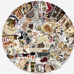 100PCS Retro Dark Art Aesthetics Stickers Scrapbook Phone Guitar Laptop PDF
