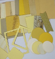 50 Pc Yellow Cream Scrap Paper Pattern Textured Shapes Junk Journal Paper Craft