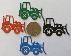 TRACTOR Die-Cuts(6pc)Approx 1-3/4”x 1-1/4″ Kids•Mud•Dirt•Farm•Heavy Equipment•