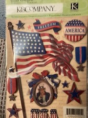 K & Company- Patriotic- flag- USA- grand adhesions-14 pieces