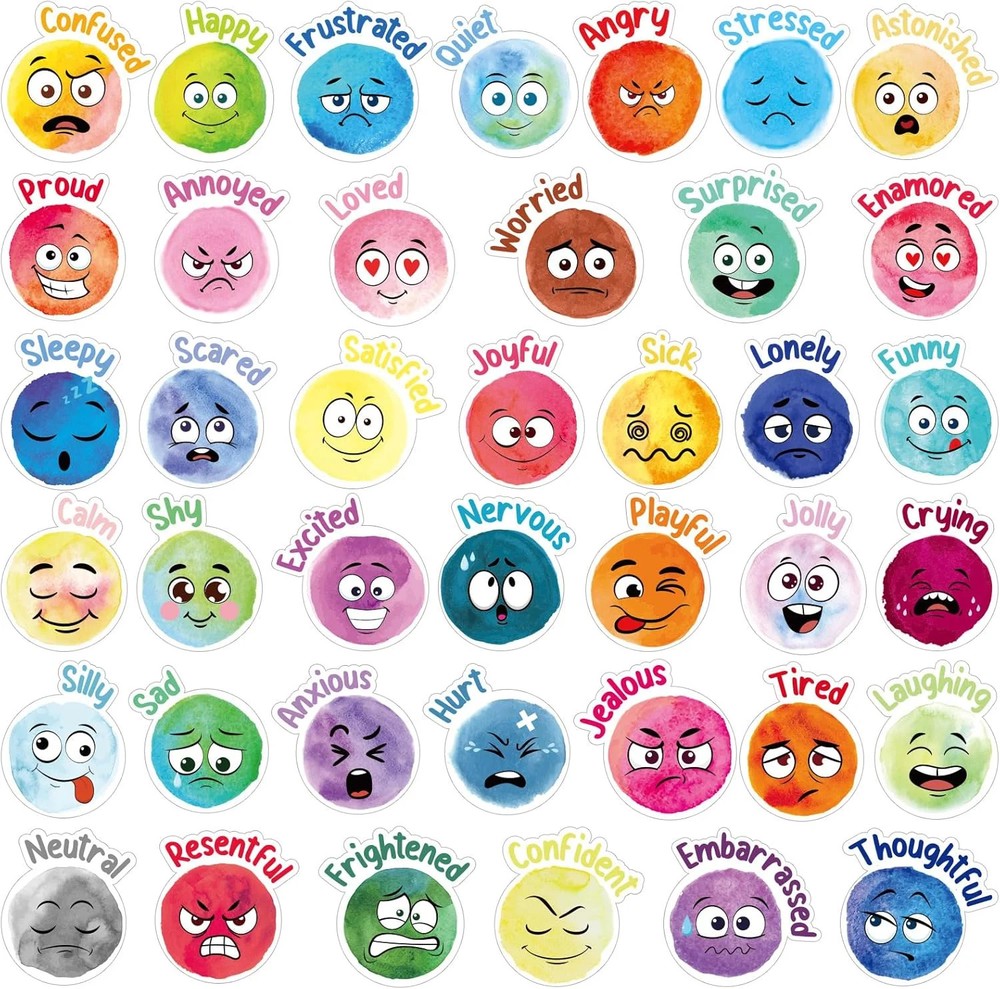 Eersida 800 Pieces Face Emotion Feelings Stickers for Kids 1.4 Inch Funny Mood I