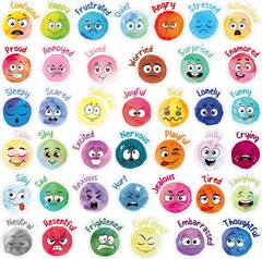 Eersida 800 Pieces Face Emotion Feelings Stickers for Kids 1.4 Inch Funny Mood I