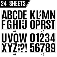 24 Sheets Letter Stickers Bulletin Board Letters Large 4 Inch Vinyl Alphabet Sti