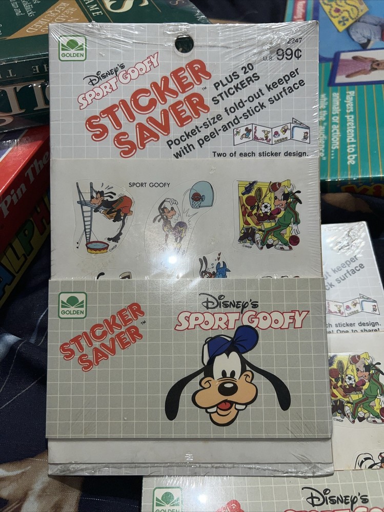 Disney’s SPORT GOOFY Sticker Saver Sticker Album & Stickers VTG. 1984 NEW SEALED