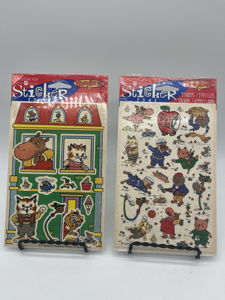 Vtg. 1998 Forget Me Not American Greetings Sticker Zone “Busytown” Lot Of 2