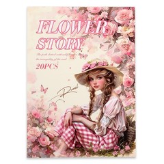 Auguro Scrapbook Stickers 20 Sheets 240 Pre-Cut Washi Flower Story