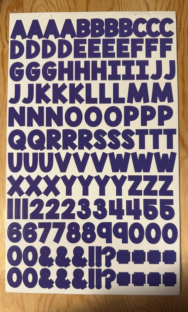 Letter & Number Alphabet Sticker Sheet Scrapbook Craft Stickers