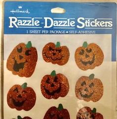 Vtg Hallmark Halloween Razzle Dazzle Glitter Sticker Sheet Sealed Original Pack