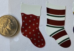 PRISMATIC CHRISTMAS STOCKING Binder Stickers(9pc)Sticko…Dots…Holiday…Card Making