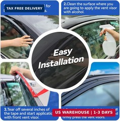 Window Visors Rain Guards Shield for 2005-2021 Nissan Frontier Crew Cab, Out-Cha