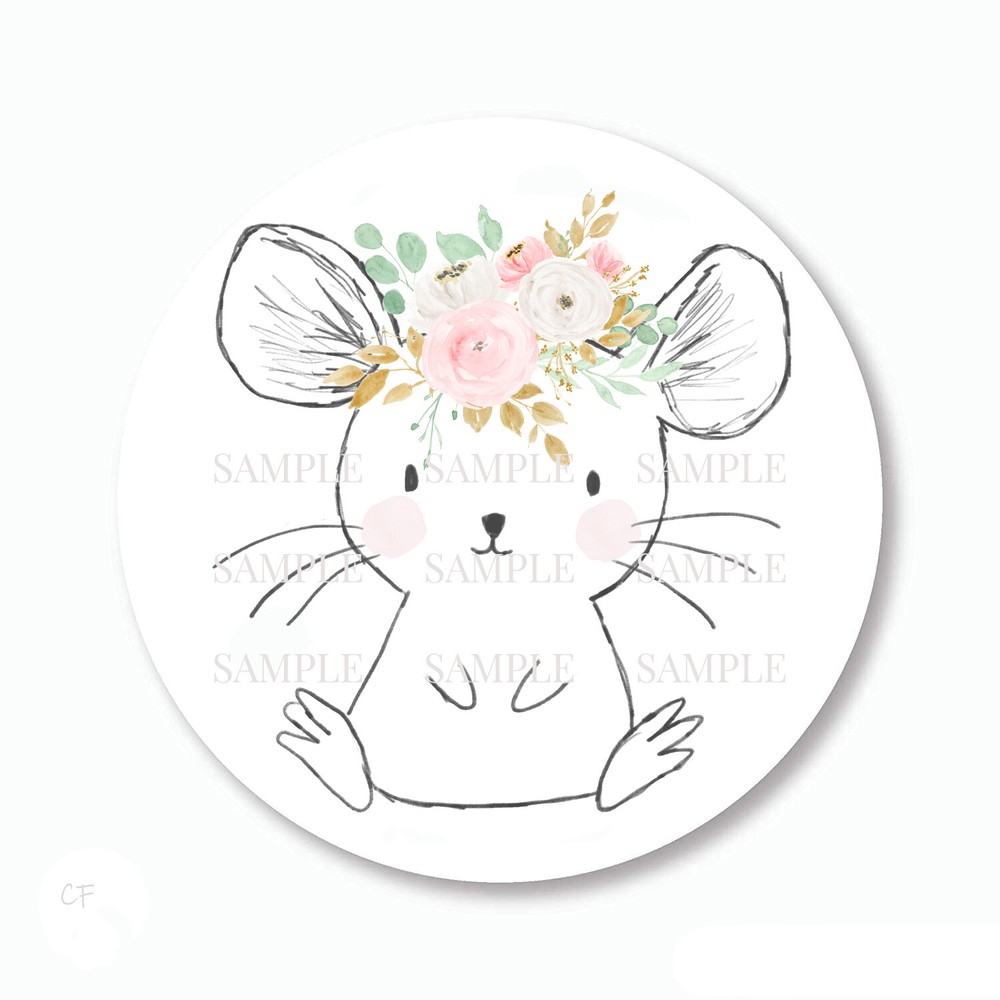 30 Pencil Art Mouse Labels Scrapbook Stickers 1.5″ Round Envelope Seals Labels