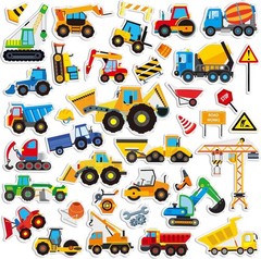 39PCS Construction Vehicle Jelly Stickers – Removable & Reusable Gel Decals