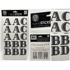 Me & My Big Ideas MambiSTICKS Black White Alphabet Number Stickers 173pc New