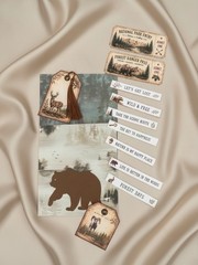 Mountain Bear Moose Junk Journal Ephemera Kit 151 Pc Forest Cabin Scrapbook Pape