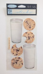 Sticko Milk & Chocolate Chip Cookies Food Drink Dessert Scrapbooking Stickers