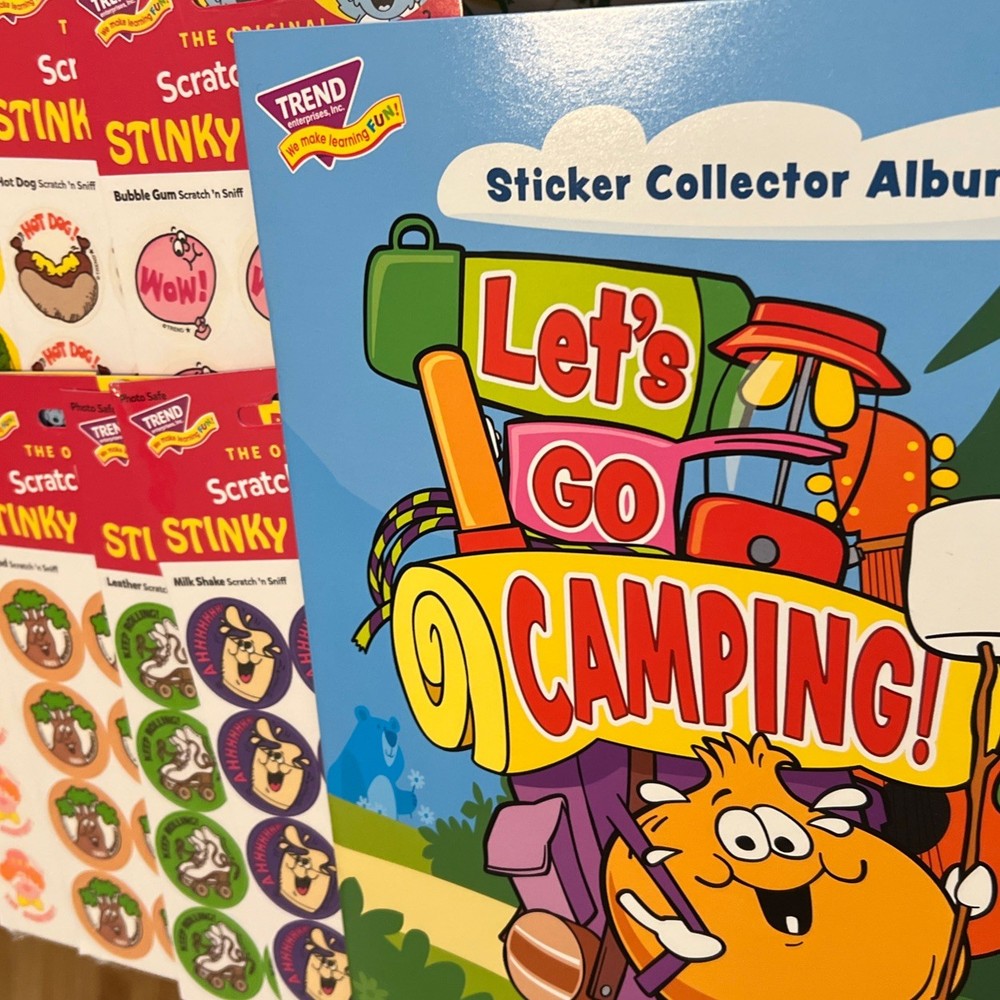 Trend Enterprises Let’s Go Camping Sticker Book RARE & 16 Sticker Sheets