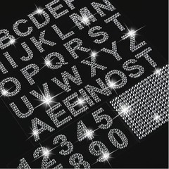 3 Sheets Glitter Letters Rhinestone Sticker Letter Bling Crystal Alphabet Number