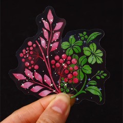20Pcs Flourish Leaves Silver Stamping Stickers Journal Album Decorative Sticker