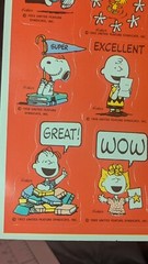 Vintage Snoopy Stickers Peanuts Teacher Rewards Stickers Hallmark 1 Sheet READ