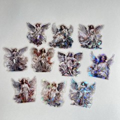Holographic White Angel Stickers Junk Journaling Collage Scrapbooking