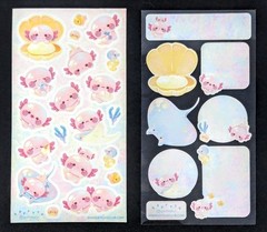 Stickii Club – 2 Sticker Sheets Axolotl by Gummyy.y happy yu