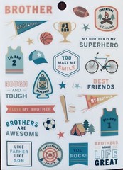 Love My #1 Brother Boys Best LIL Bro Friend Phrase Scrapbook Craft Stickers