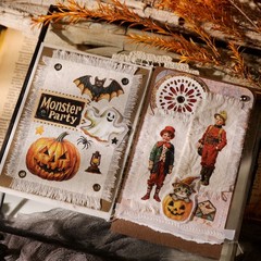 Halloween 2 Small Rub On Transfers Stickers Crafts for Paper Wood Fabric DIY