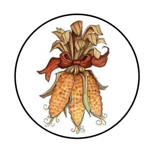 48 THANKSGIVING FALL CORN ENVELOPE SEALS LABELS STICKERS 1.2″ ROUND