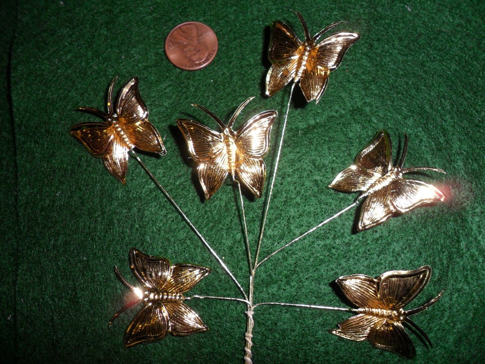 Vintage Gold Metallic Foil Butterflies – Japan