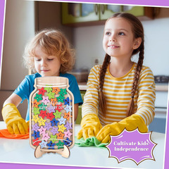 45Pcs Magnetic Reward Jar for Kids, Large 9.8″ Star Jars Reward System, Magnetic
