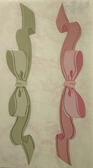 PINK/GREEN SILVER METALLIC BOW Stickers(2pc) Mrs.Grossman’s•Pastel •Card Making•