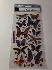 Stickopotamus Foil Butterflies Sticker Sheet Metallic Stickers Photosafe SPMT59
