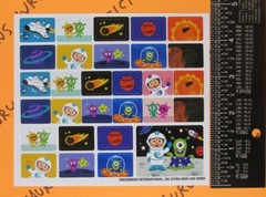 Space Astronaut Aliens Comet Planets Rocket Ship Small Sticker Sheet