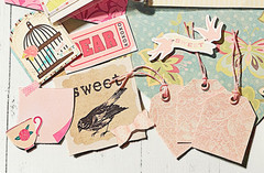 Sweet Love Theme Papercraft Ephemera Kit, Scrapbook Stickers, Junk Journal Kit
