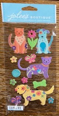 RARE Jolees Dog PUPPY LOVE Cat Kitty Kitten Butterfly Friend Flowers 3D Puppies