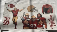 Football Scrapbook Stickers 4 Sheets Red Gold Die-Cut Self-Adhesive Craft
