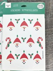 Vintage Hallmark Stickers 4 Sheets In Each Of 3 Pkg Unopened Santa Candy Cane