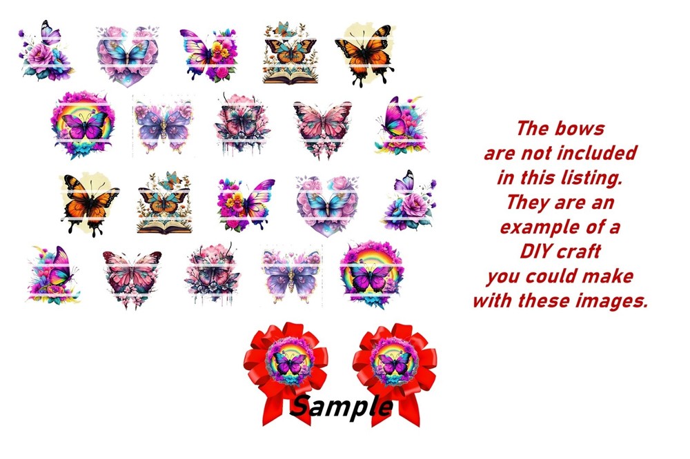Bottle Cap Images (25mm) 1″ ~ Precut ~ Butterflies set 2