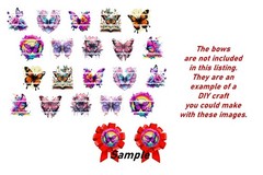 Bottle Cap Images (25mm) 1″ ~ Precut ~ Butterflies set 2