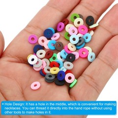 6mm Polymer Clay Beads Spacer, 1750Pcs 5 Strands Round Spacer, Black