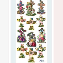 Violette Stickers – Floral Cross – 1 Decorated Religious Sticker Sheet – Crafts