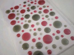 Scrapbook Rub On + Epoxy Sticker Dot Combo Set – Holiday Themed Red/Green