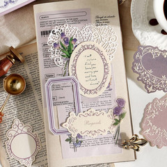 120Pcs Vintage Scrapbook Decorative Paper Set, Embossed Pattern Small Writing No