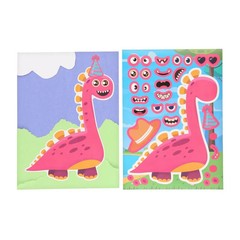 Oriental Trading Make-a-Face Dinosaur Sticker Sheets, 6″ x 8 1/4″ Bulk 48 Pieces