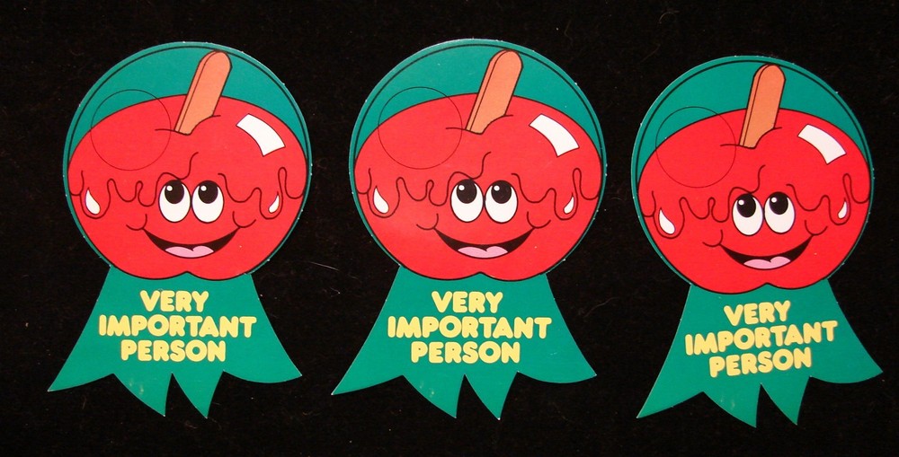 CTP ’81 SCRATCH & SNIFF PAPER AWARD RIBBONS *VERY IMPORTANT PERSON* CANDY APPLES