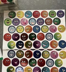 Vintage Hallmark Stickeroni Stickers Colorful Smiley Face Prism Reward Lot