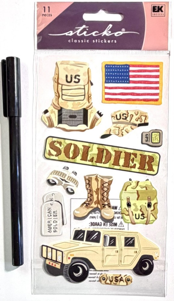 Soldier Military Stickers Scrapbooking Card Journal Planner Sticko