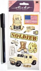 Soldier Military Stickers Scrapbooking Card Journal Planner Sticko