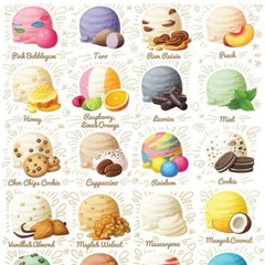 Violette Stickers – Ice Cream – 1 Colorful Flavors Sticker Sheet – Stationery