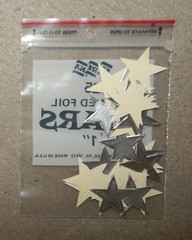 3 Packs Vintage Silver Star Foil Gummed Stickers (1″, 25 per pack, 75 total) new